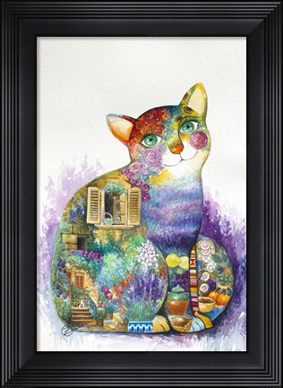 Framed Beautiful Provence Cat Print
