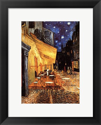 Framed Cafe Terrace on the Place du Forum, Arles, at Night, c.1888 Print