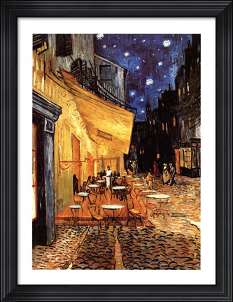 Framed Cafe Terrace on the Place du Forum, Arles, at Night, c.1888 Print