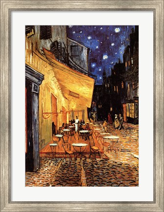 Framed Cafe Terrace on the Place du Forum, Arles, at Night, c.1888 Print