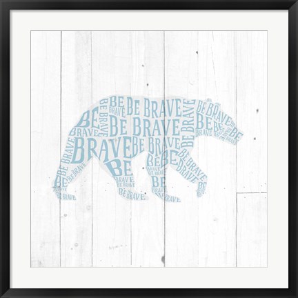 Framed Bear Shiplap Print