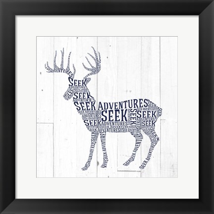 Framed Deer Shiplap Print
