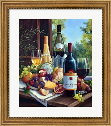 Framed Still Life with Wines Print