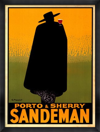 Framed Porto &amp; Sherry Sandeman 1931 Print