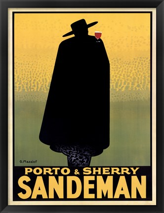 Framed Porto &amp; Sherry Sandeman 1931 Print