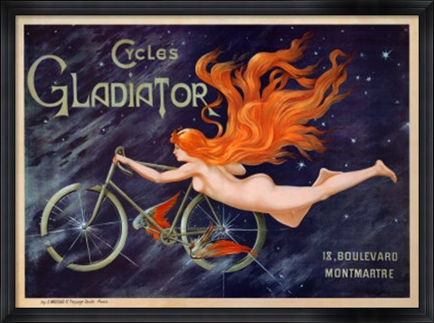 Framed Cycles Gladiator 1895 CA Print