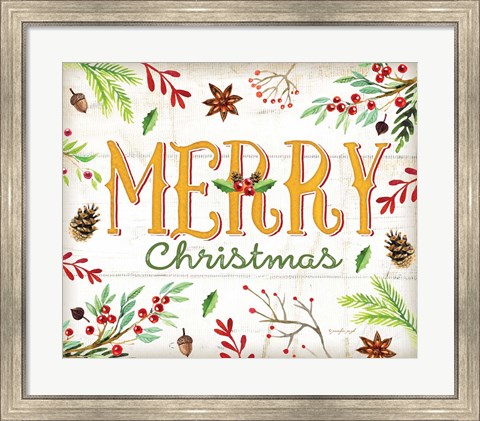 Framed Merry Christmas - Mistletoe Print
