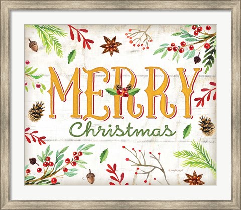 Framed Merry Christmas - Mistletoe Print