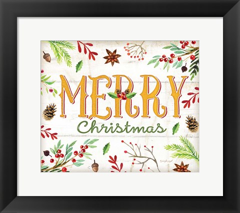 Framed Merry Christmas - Mistletoe Print
