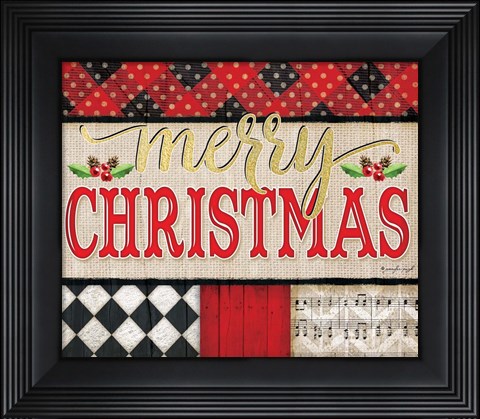 Framed Merry Christmas Plaid Print
