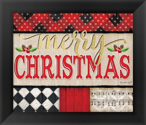 Framed Merry Christmas Plaid Print