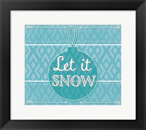 Framed Let It Snow - Blue Print