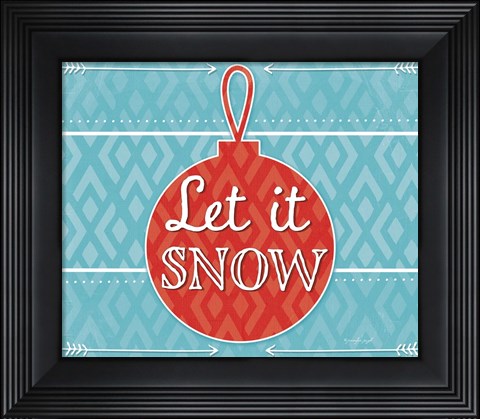 Framed Let It Snow - Red Print