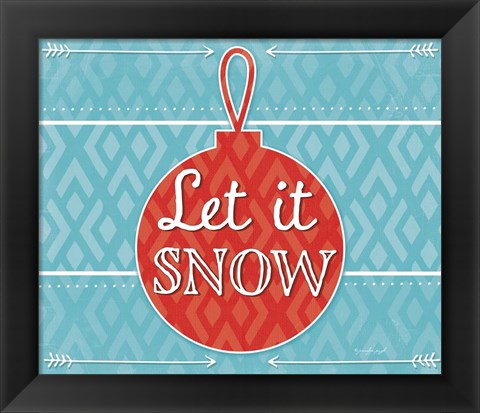 Framed Let It Snow - Red Print