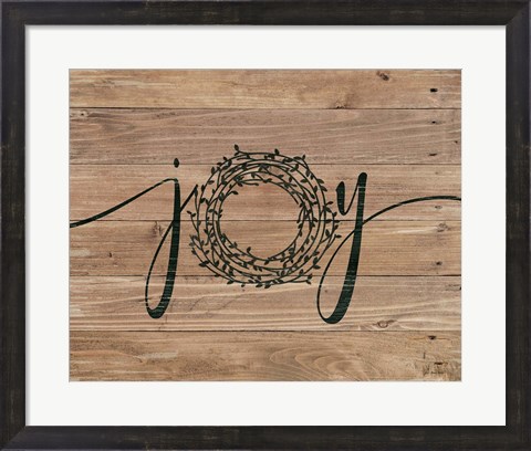 Framed Joy (wreath) Print