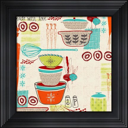 Framed Retro Kitchen Print