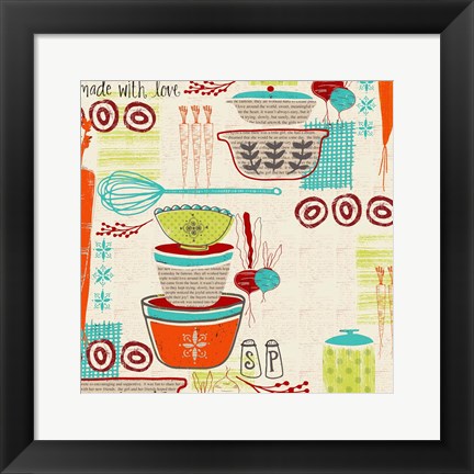 Framed Retro Kitchen Print