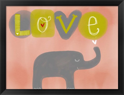 Framed Elephant Love Print