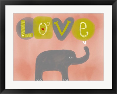 Framed Elephant Love Print