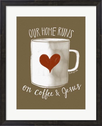 Framed Coffee and Jesus Print