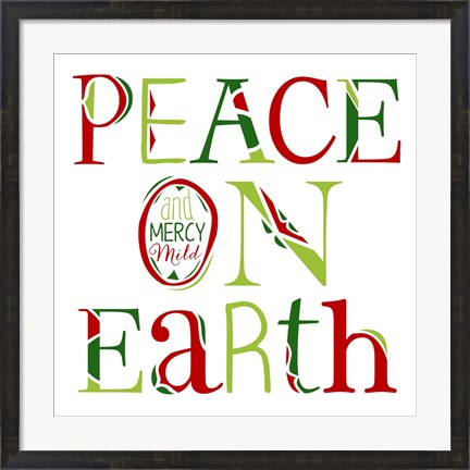 Framed Peace on Earth on White Print