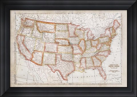 Framed Map of USA Print