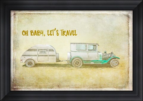 Framed Baby Let&#39;s Travel Print