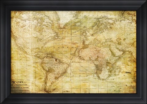 Framed Vintage Map Print