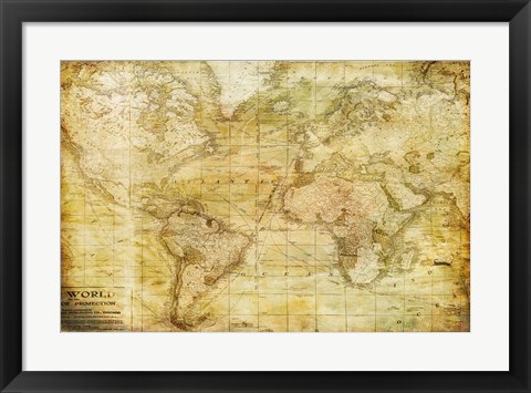 Framed Vintage Map Print