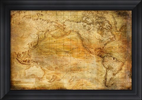 Framed Vintage Map II Print