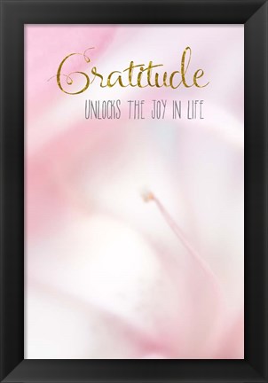 Framed Gratitude Unlocks the Joy Print