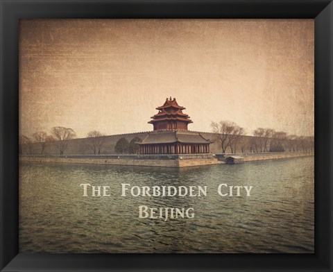 Framed Vintage The Forbidden City in Beijing, China, Asia Print