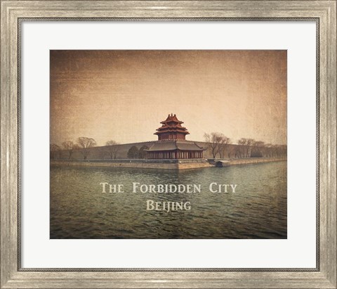 Framed Vintage The Forbidden City in Beijing, China, Asia Print