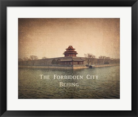 Framed Vintage The Forbidden City in Beijing, China, Asia Print