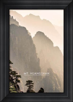 Framed Vintage Mount HuangShan, Yellow Mountains, China, Asia Print