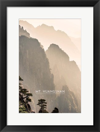 Framed Vintage Mount HuangShan, Yellow Mountains, China, Asia Print