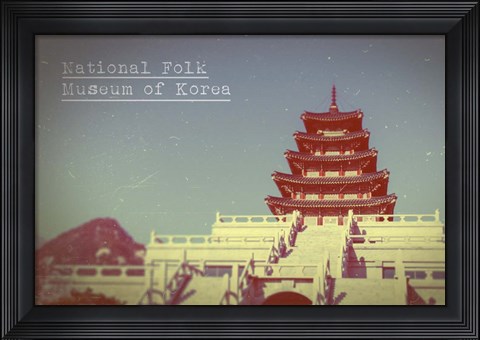 Framed Vintage National Folk Museum of Korea, Asia Print
