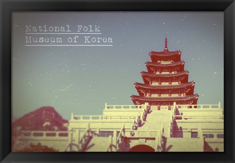 Framed Vintage National Folk Museum of Korea, Asia Print