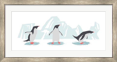 Framed Minimalist Penguin Trio, Boys Print