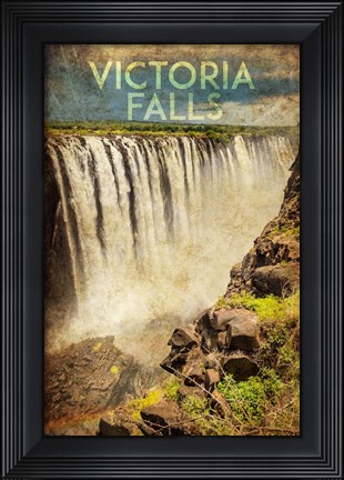 Framed Vintage Victoria Falls, Livingstone, Africa Print