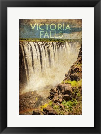 Framed Vintage Victoria Falls, Livingstone, Africa Print