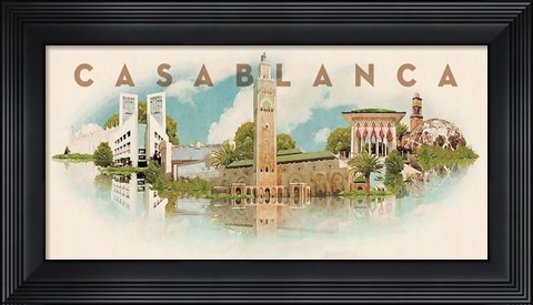 Framed Vintage Casablanca, Morocco, Africa Print