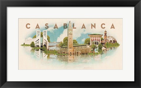 Framed Vintage Casablanca, Morocco, Africa Print