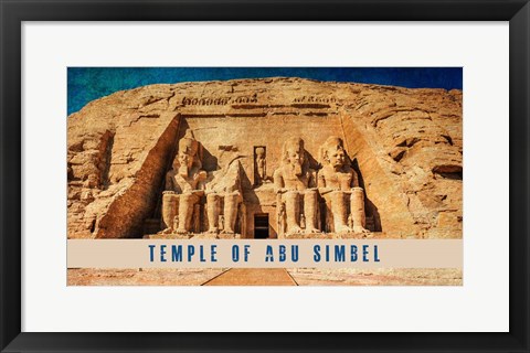 Framed Vintage Temple of Abu Simbel, Nubia, Egypt, Africa Print