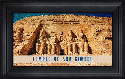 Framed Vintage Temple of Abu Simbel, Nubia, Egypt, Africa Print