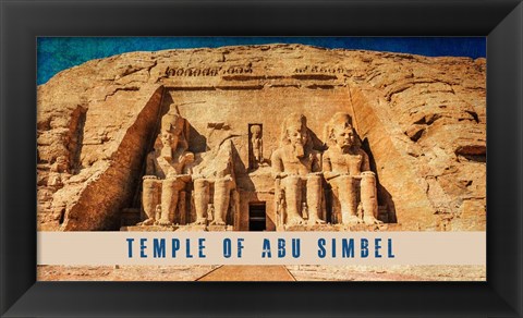 Framed Vintage Temple of Abu Simbel, Nubia, Egypt, Africa Print