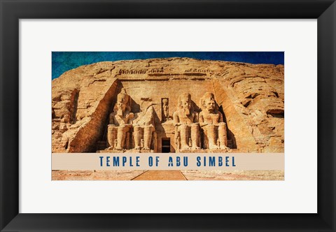 Framed Vintage Temple of Abu Simbel, Nubia, Egypt, Africa Print