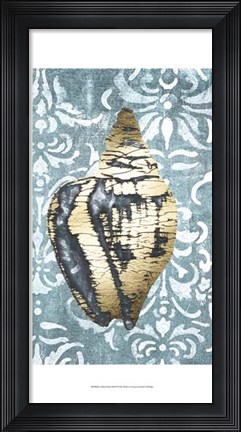 Framed Gilded Solitary Shell II - Metallic Foil Print