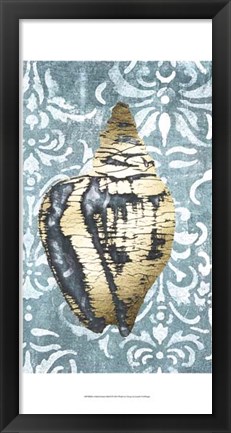Framed Gilded Solitary Shell II - Metallic Foil Print