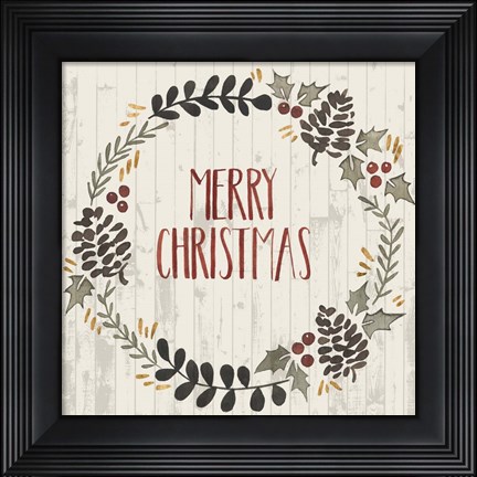 Framed Rustic Christmas II Print